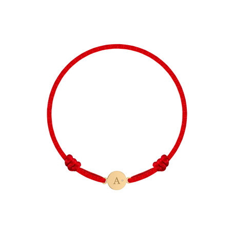 Dětský diamantový náramek se šňůrkou Circle Letter A
