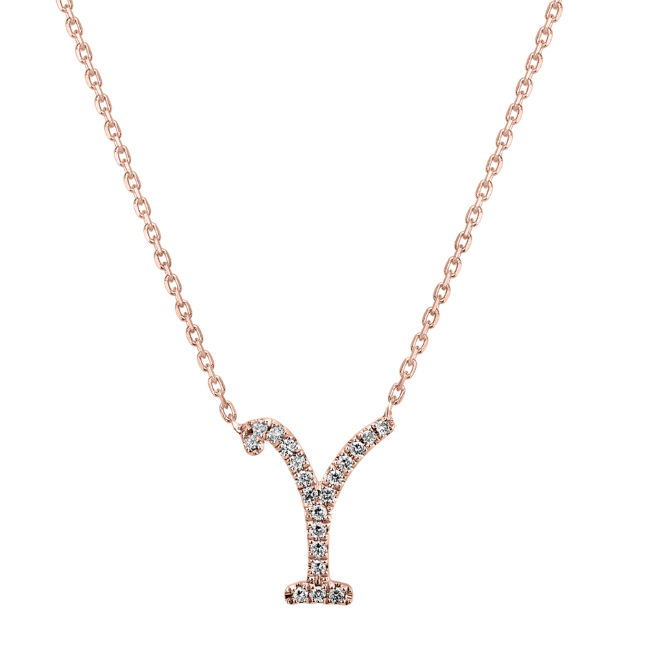 Náhrdelník s diamanty Curly Glitter Y