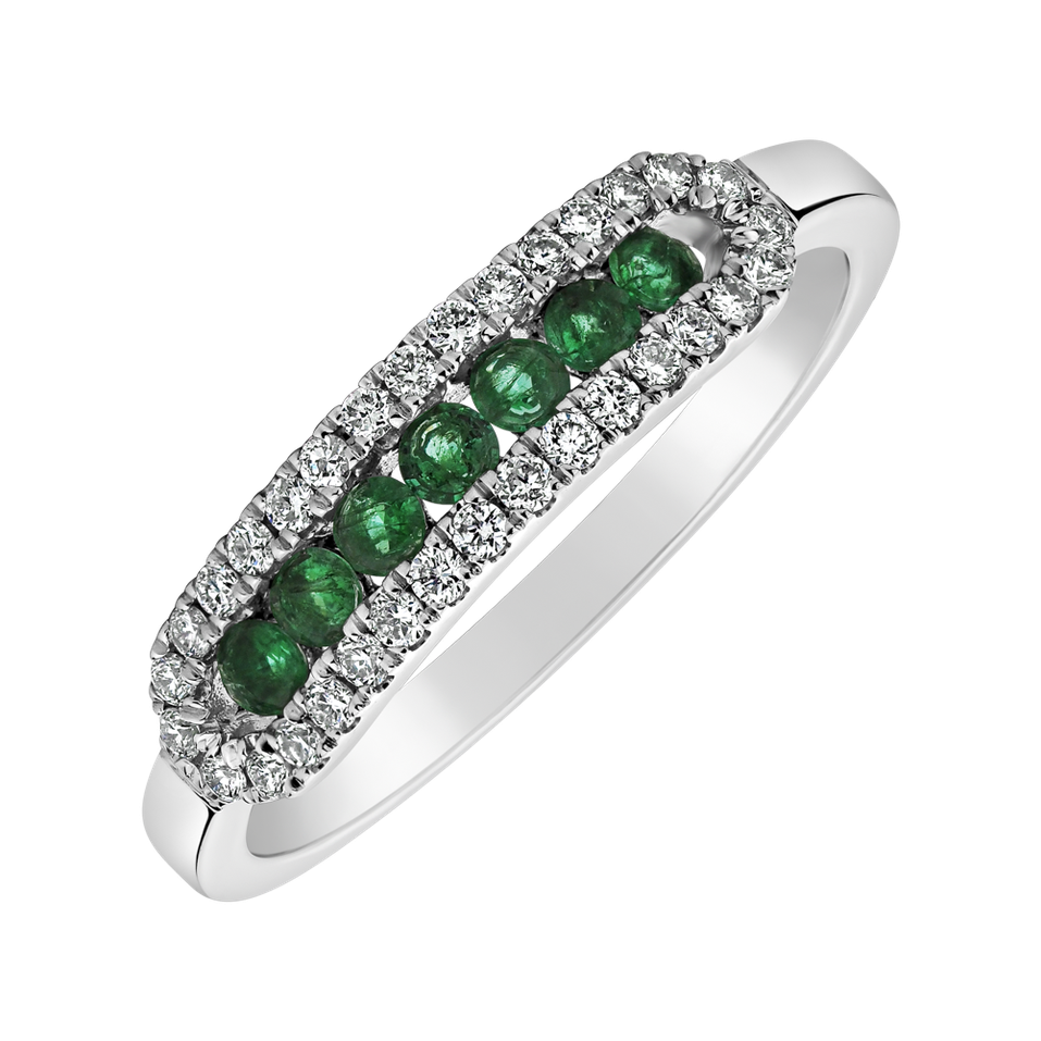 Prsten s diamanty a smaragdy Bright Life