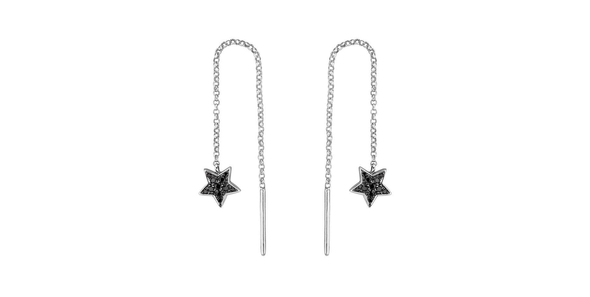 Náušnice s černými diamanty Amazing Night