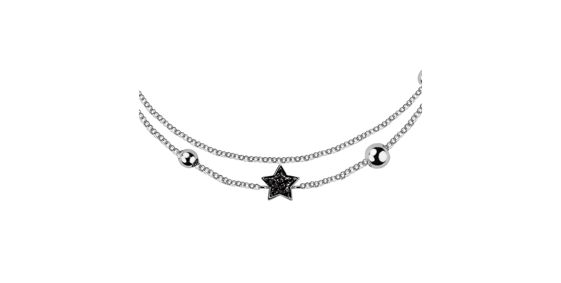 Náramek s černými diamanty Starshine Message