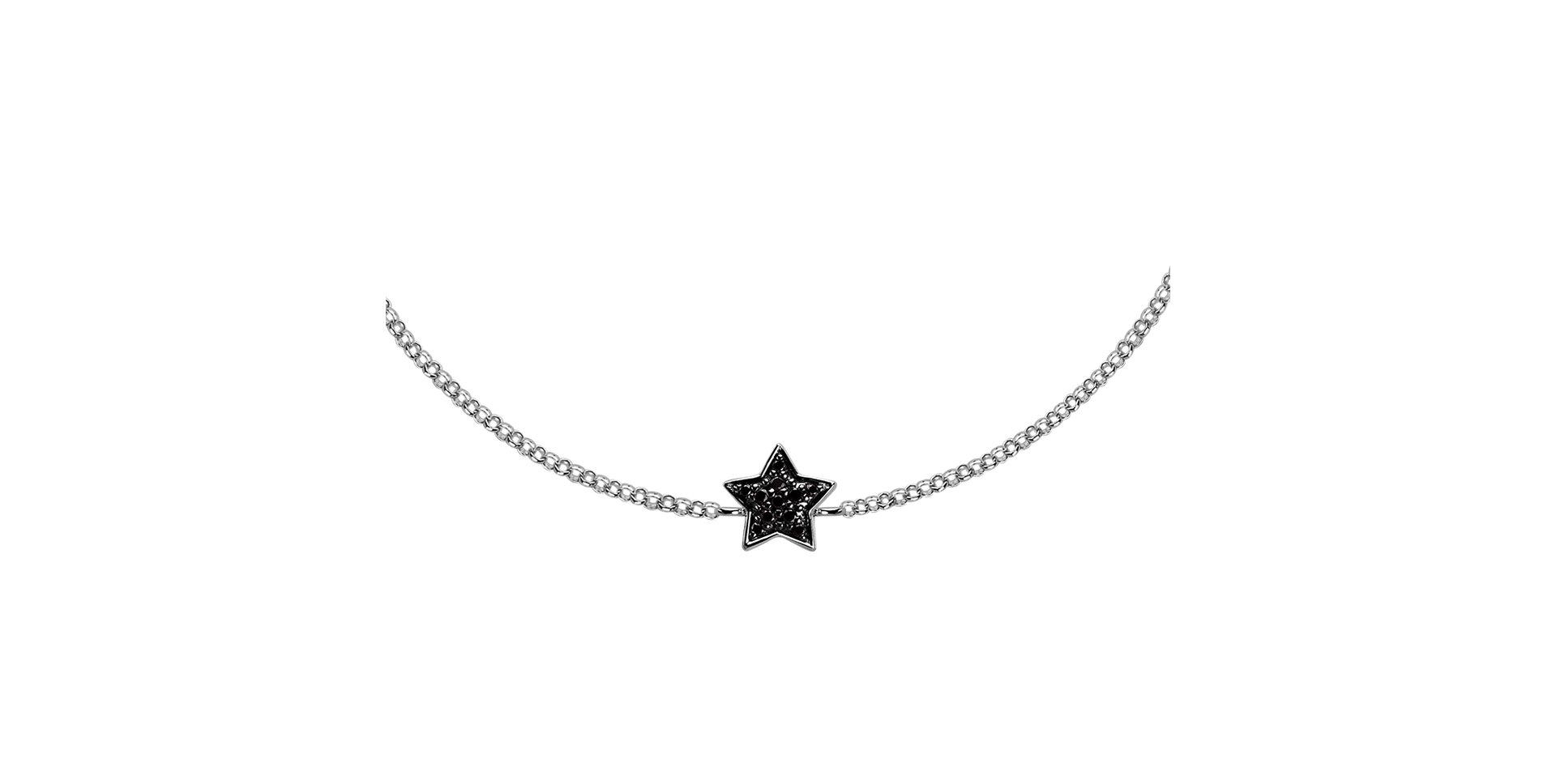 Náramek s černými diamanty Night Message