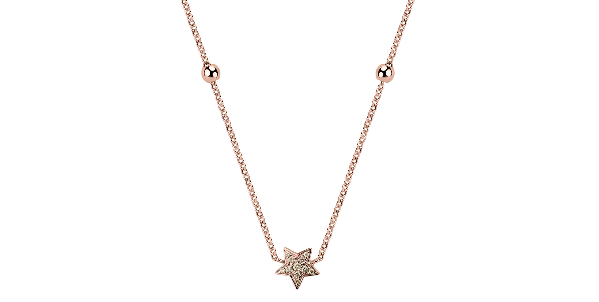 Náhrdelník s hnědými a bílými diamanty Star Waterfall