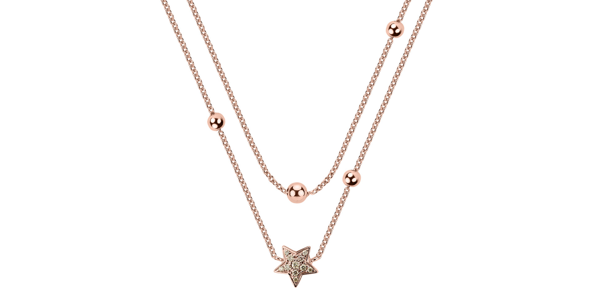 Náhrdelník s hnědými a bílými diamanty Star Waterfall