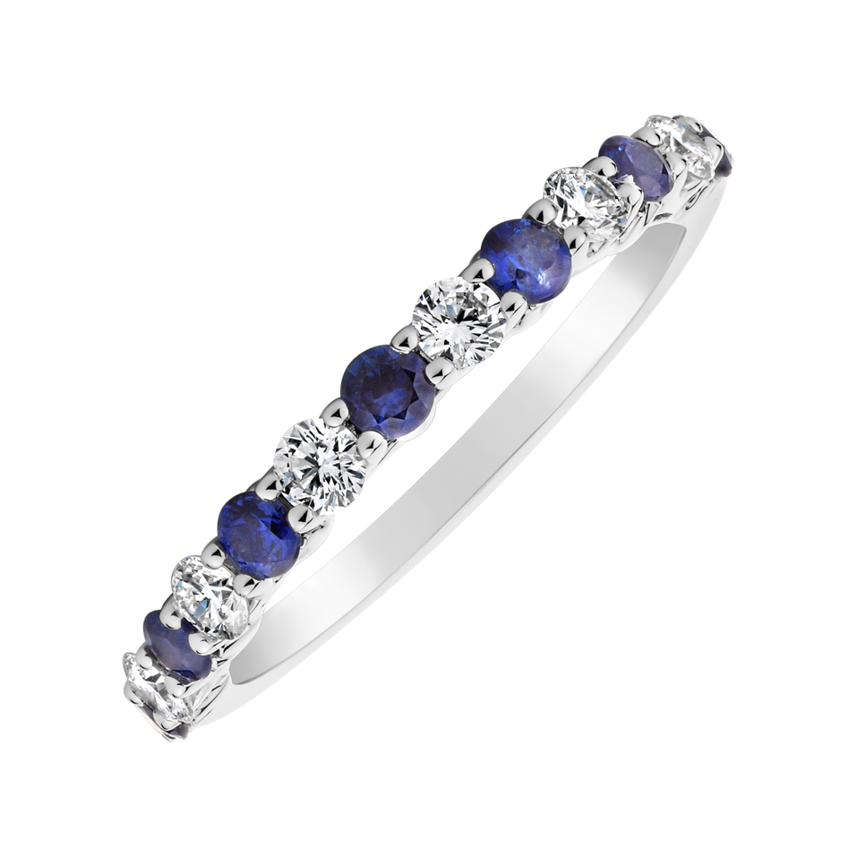 Prsten s diamanty a safíry Marina