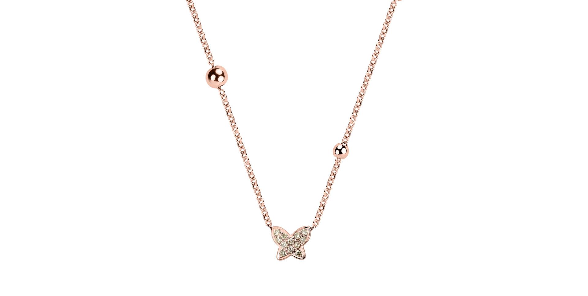 Náhrdelník s hnědými a bílými diamanty Star Waterfall