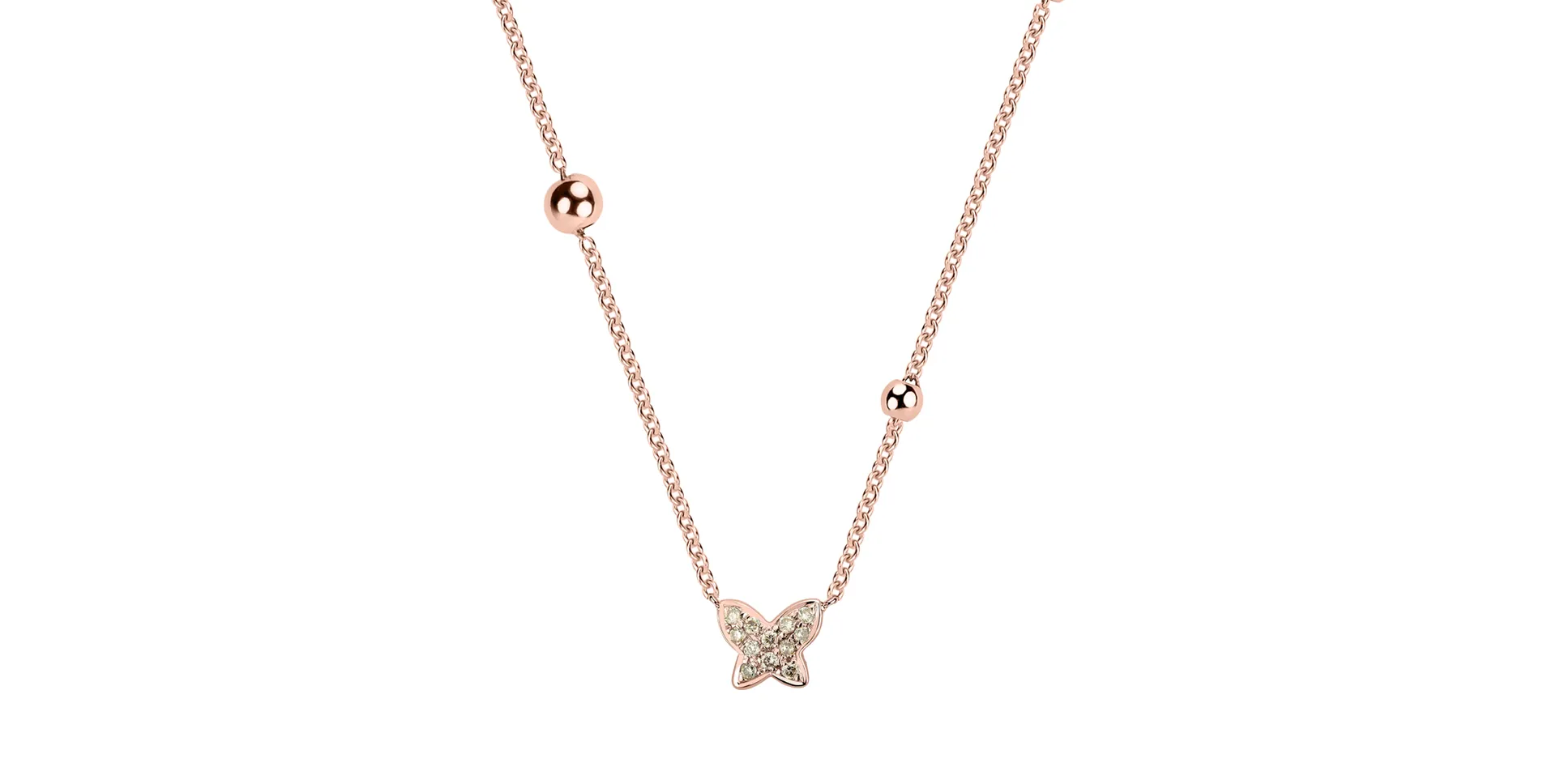 Náhrdelník s hnědými a bílými diamanty Star Waterfall