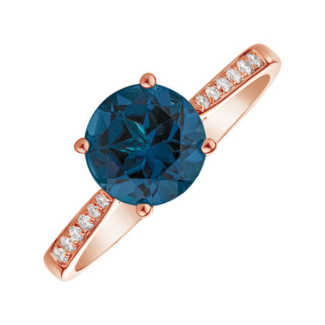 Prsten s diamanty a topazem london Bonbon