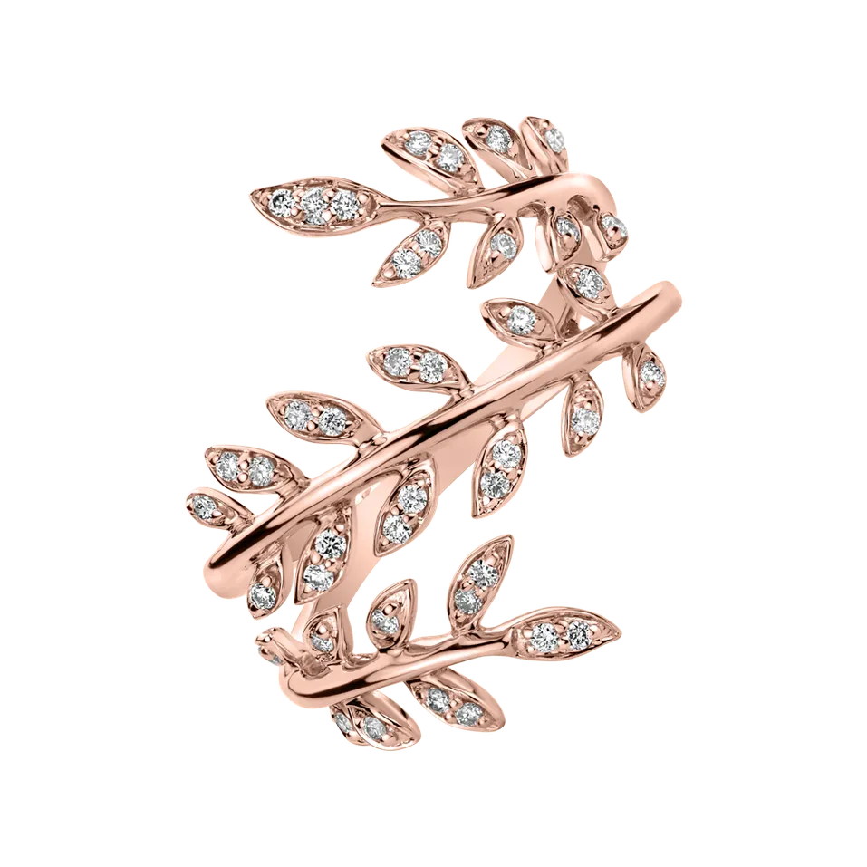 Prsten s diamanty Luxury Leaves