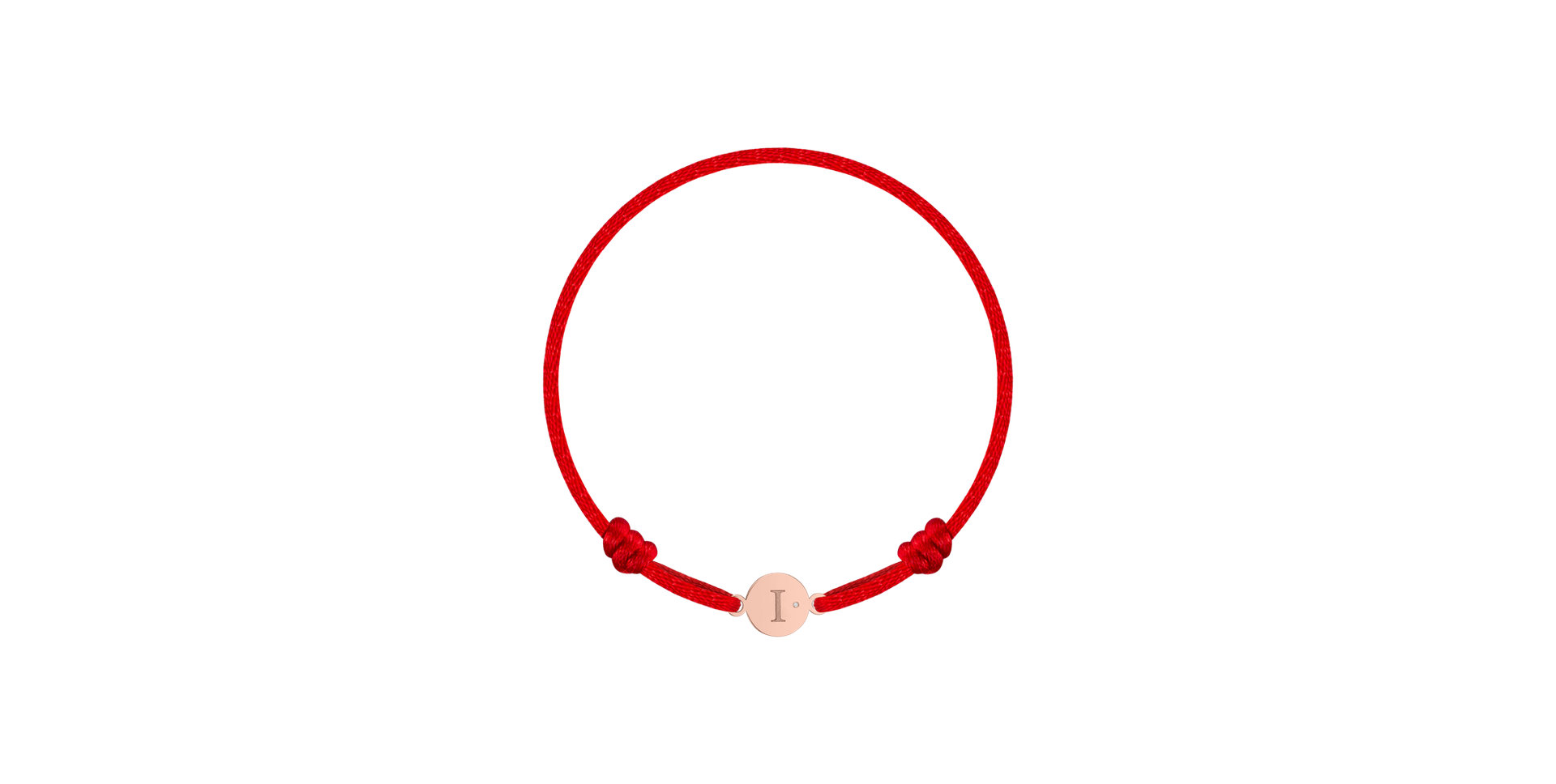 Dětský diamantový náramek se šňůrkou Circle Letter I