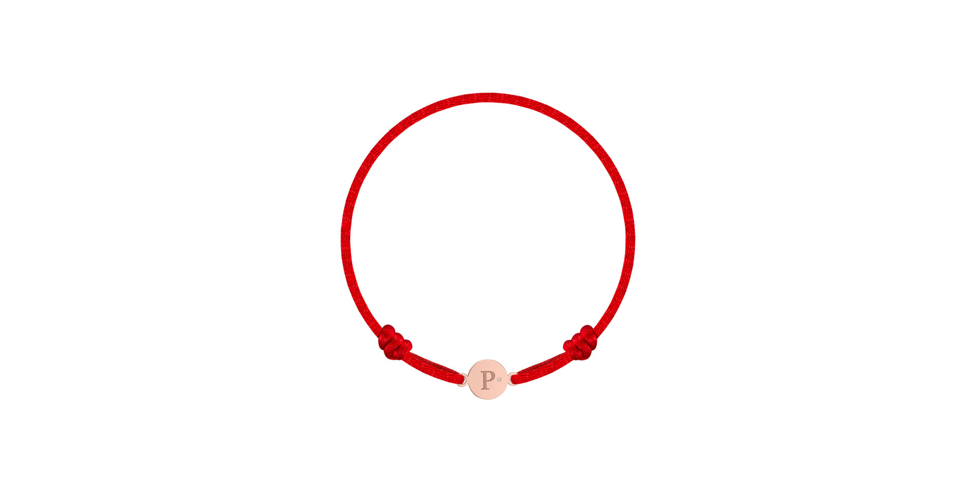 Dětský diamantový náramek se šňůrkou Circle Letter P