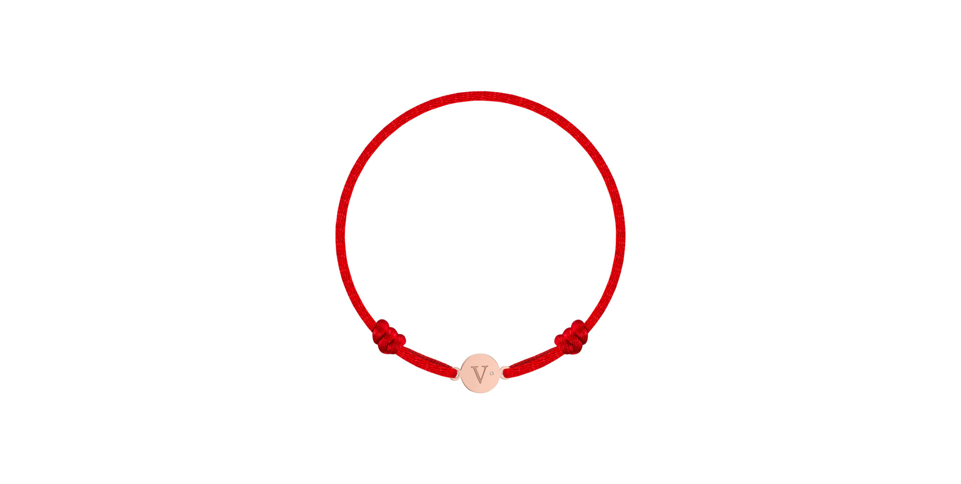 Dětský diamantový náramek se šňůrkou Circle Letter V