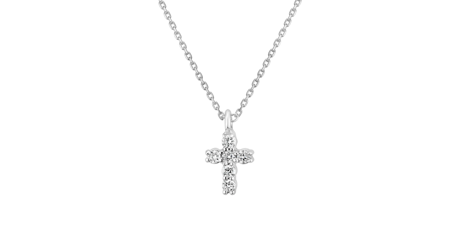 Náhrdelník s diamanty Glossy Cross