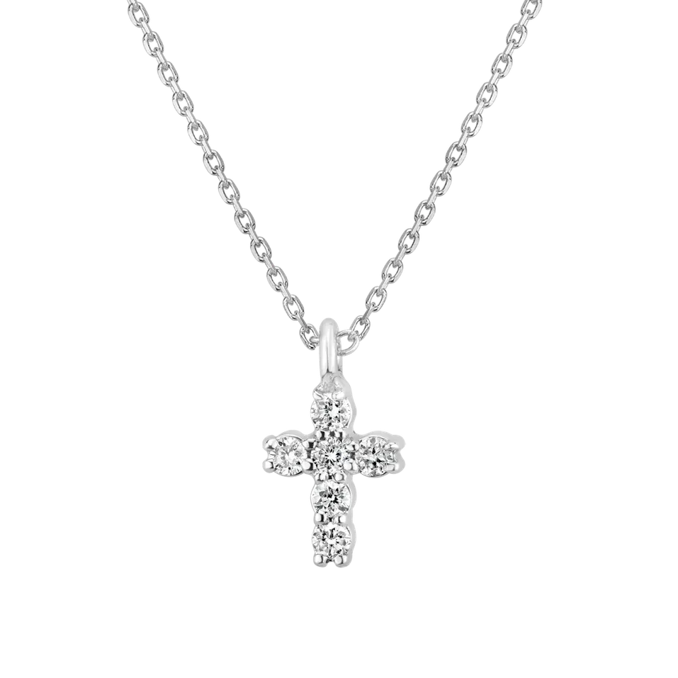 Náhrdelník s diamanty Glossy Cross