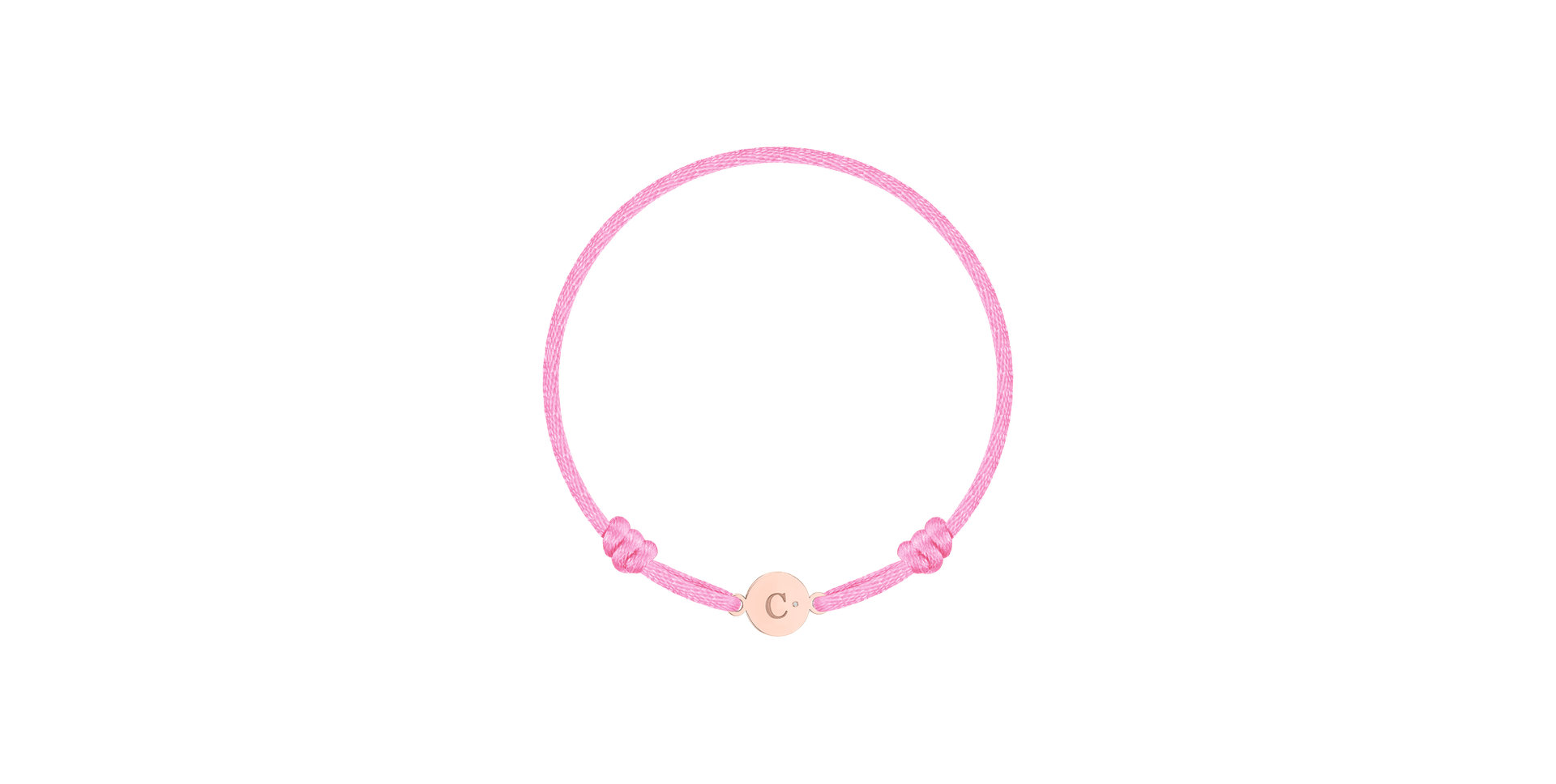 Dětský diamantový náramek se šňůrkou Circle Letter C