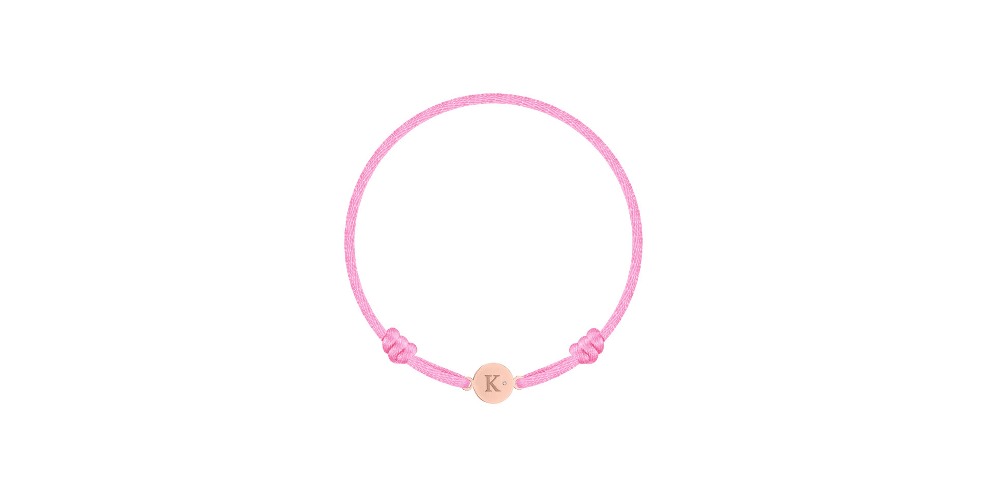 Dětský diamantový náramek se šňůrkou Circle Letter K