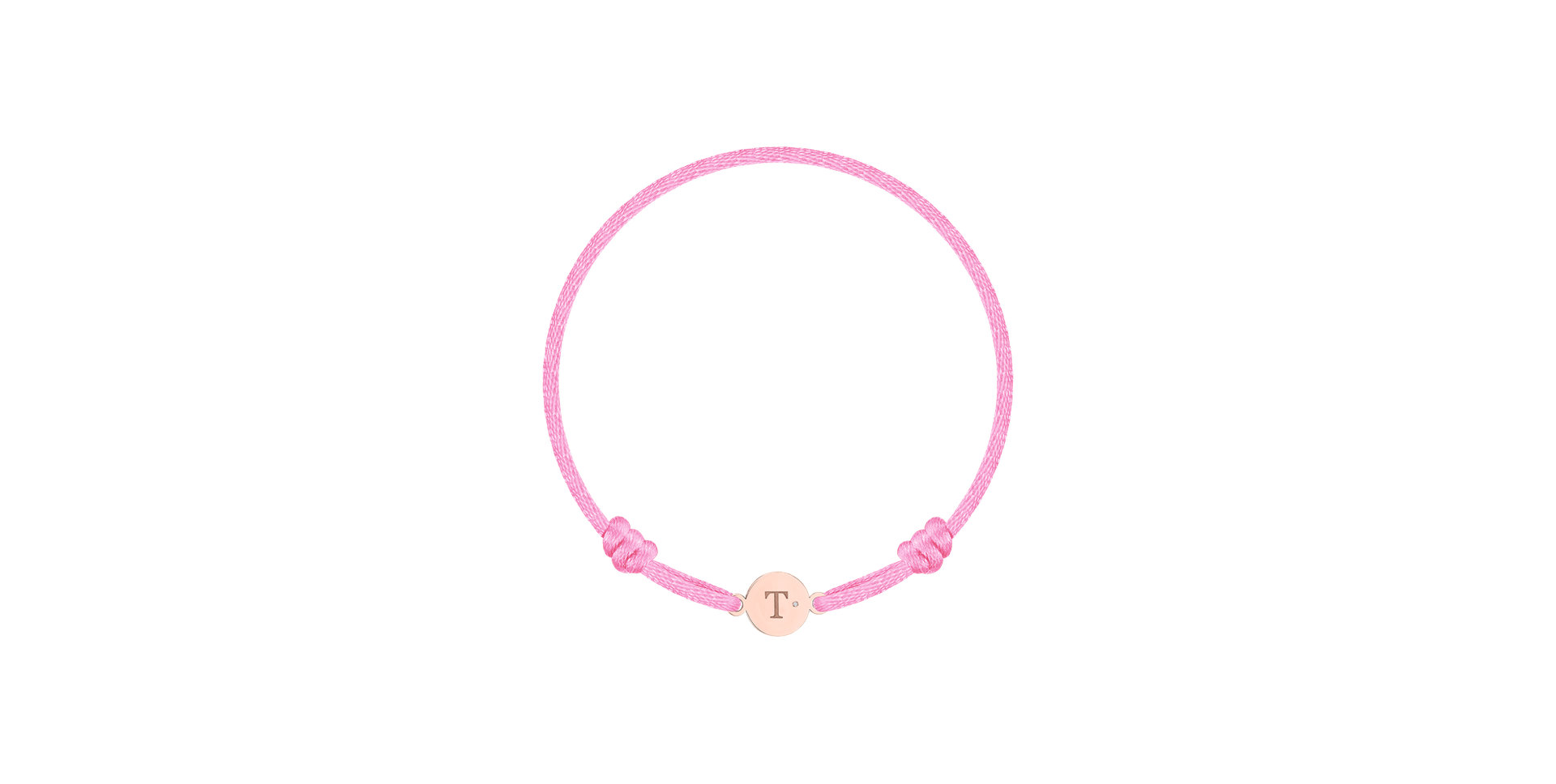 Dětský diamantový náramek se šňůrkou Circle Letter T