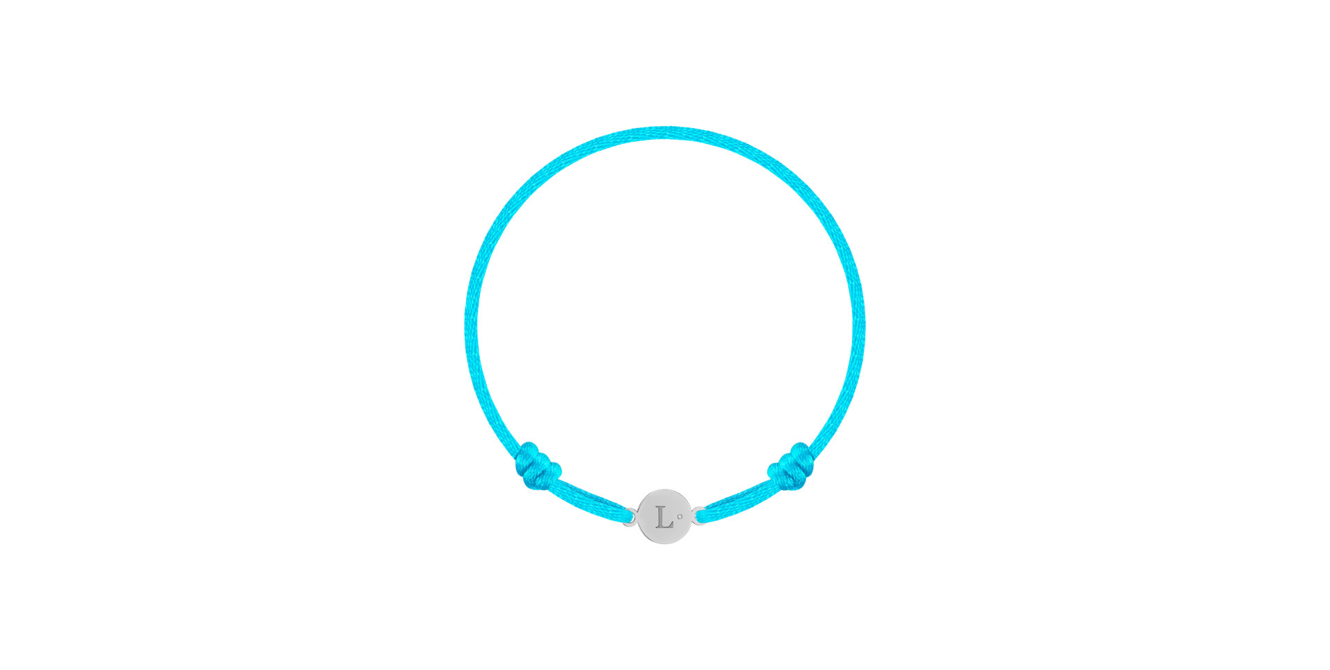Dětský diamantový náramek se šňůrkou Circle Letter L