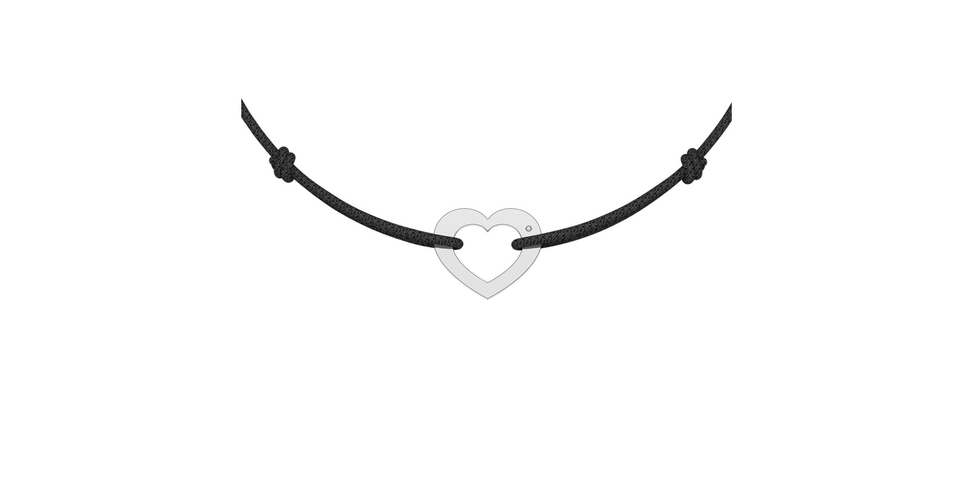 Diamantový náramek se šňůrkou Love