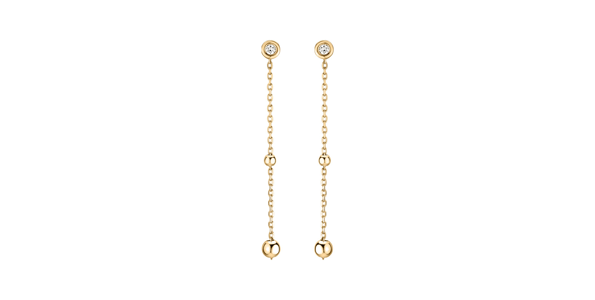 Náušnice s diamantem Dots Waterfall