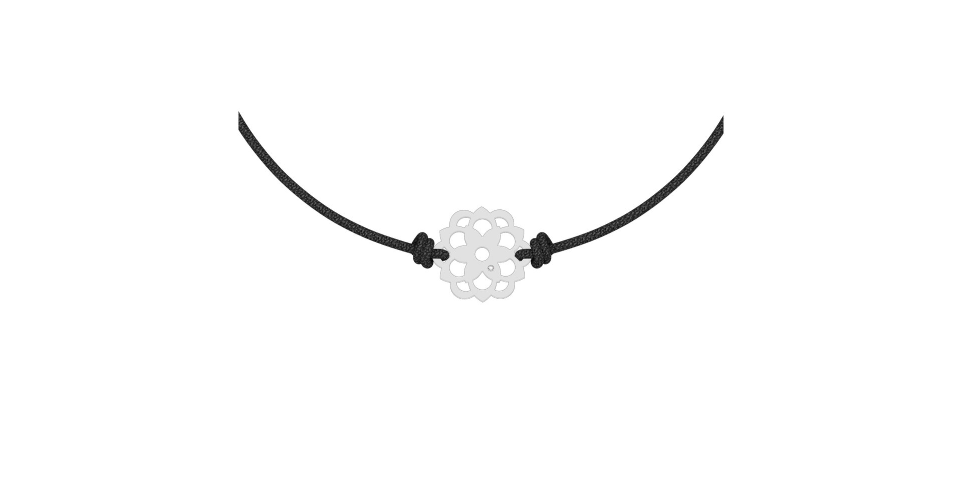 Diamantový náramek se šňůrkou Blossom