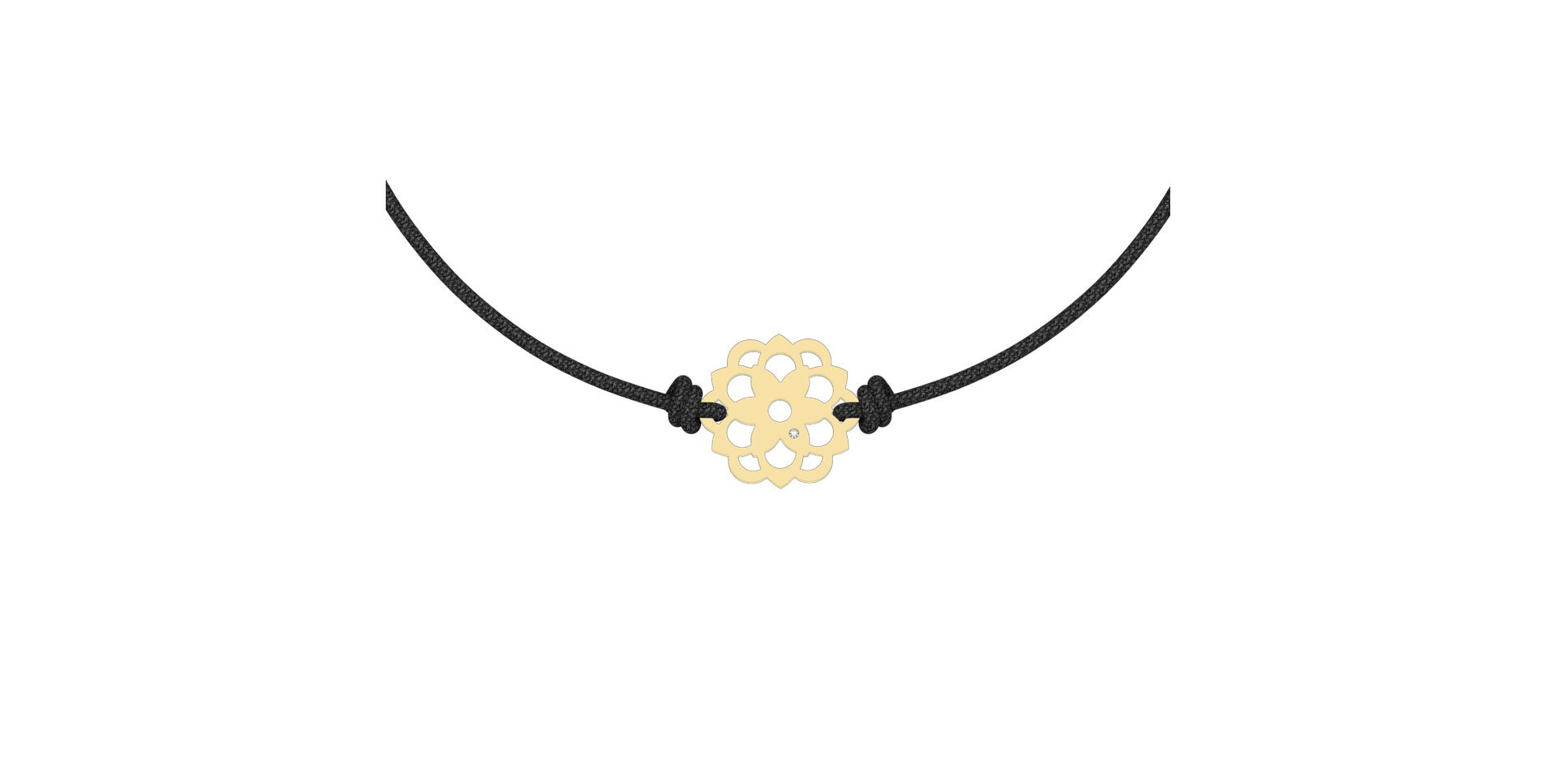 Diamantový náramek se šňůrkou Blossom