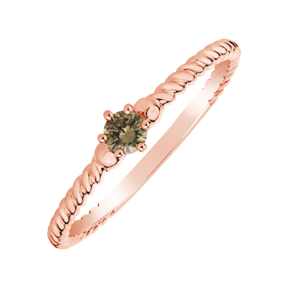 Prsten s hnědým diamantem Unique Joy