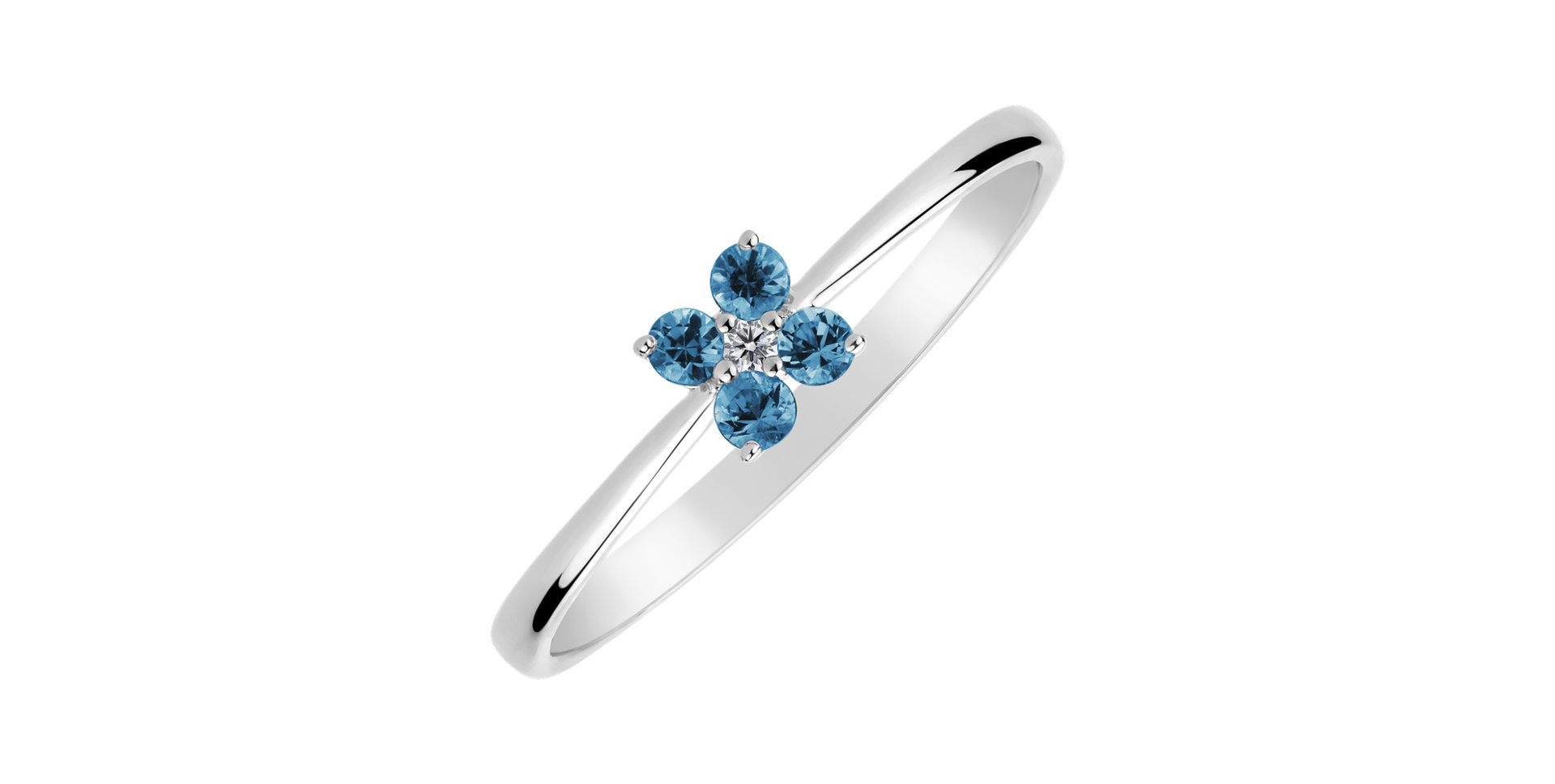 Prsten s diamantem a topazy swiss Divine Bloom