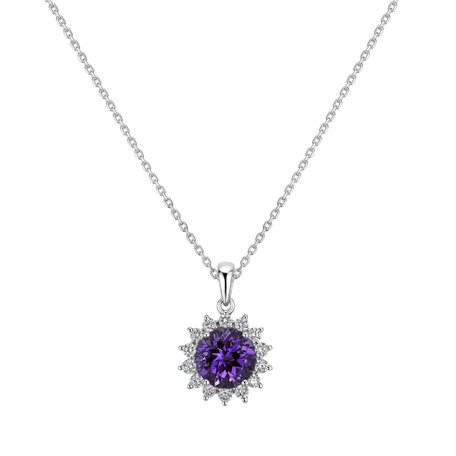 Přívěsek s diamanty a ametystem brazil Lilac Flower