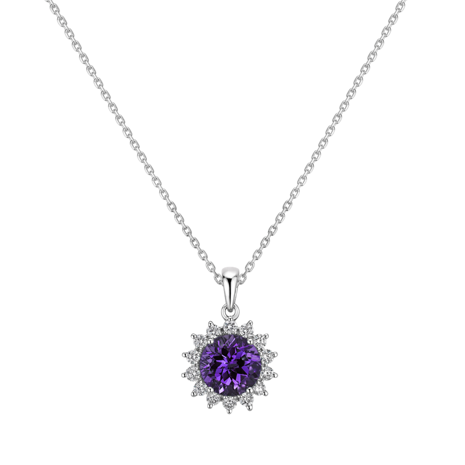 Přívěsek s diamanty a ametystem brazil Lilac Flower