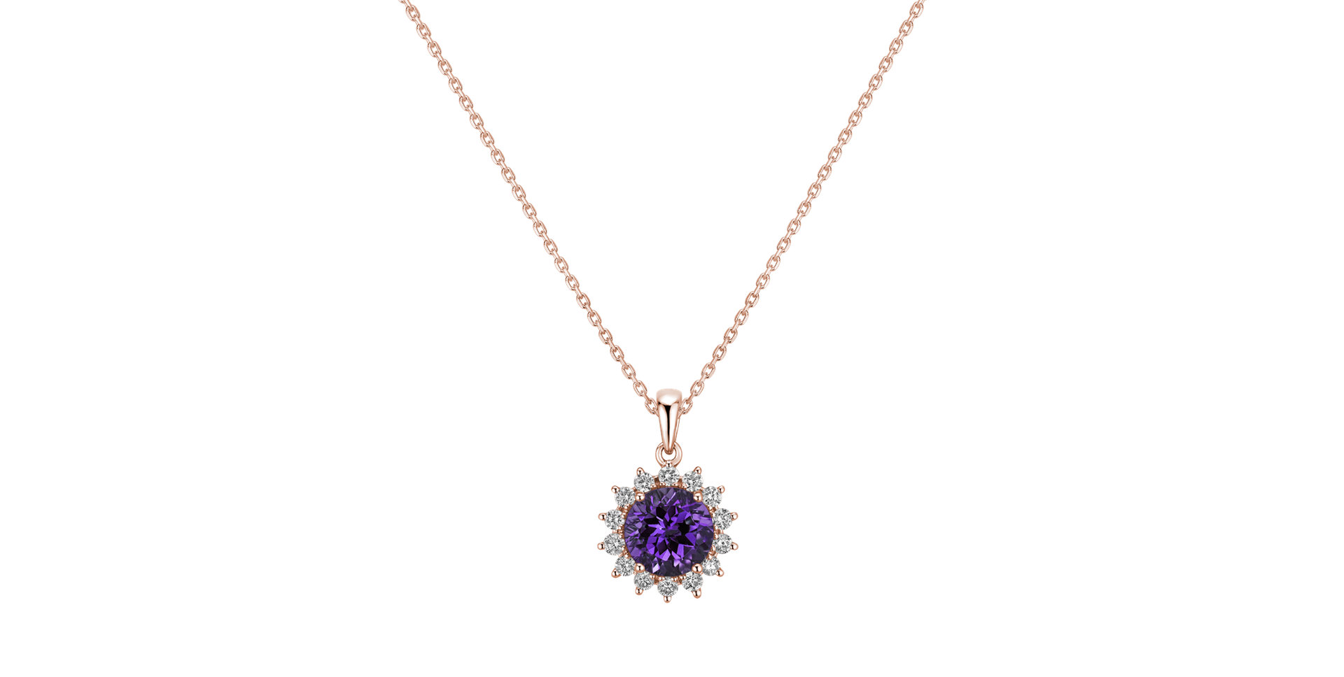 Přívěsek s diamanty a ametystem brazil Lilac Flower