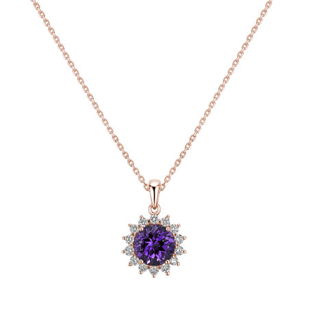 Přívěsek s diamanty a ametystem brazil Lilac Flower