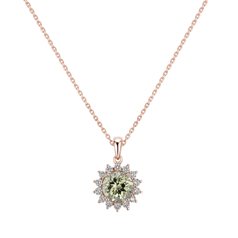 Přívěsek s diamanty a ametystem green Lilac Flower