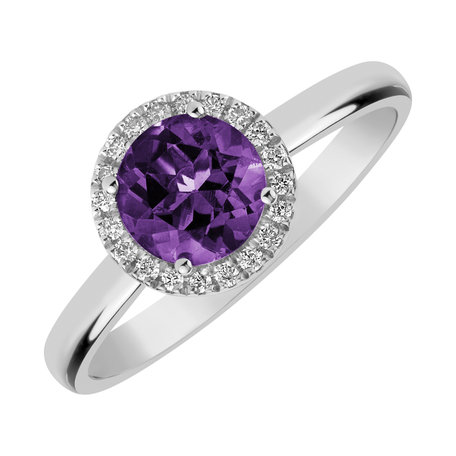 Prsten s diamanty a ametystem brazil Bonbon