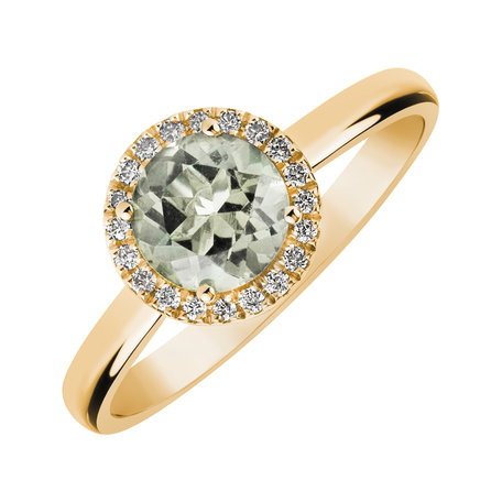 Prsten s diamanty a ametystem green Bonbon