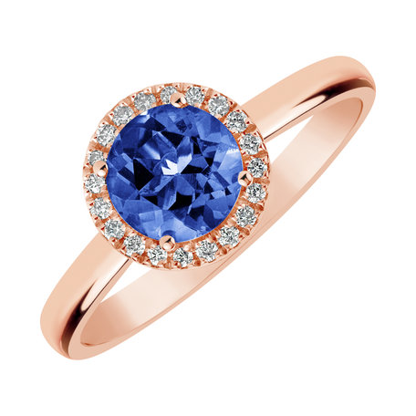 Prsten s diamanty a tanzanitem Bonbon