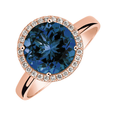 Prsten s diamanty a topazem london Bonbon