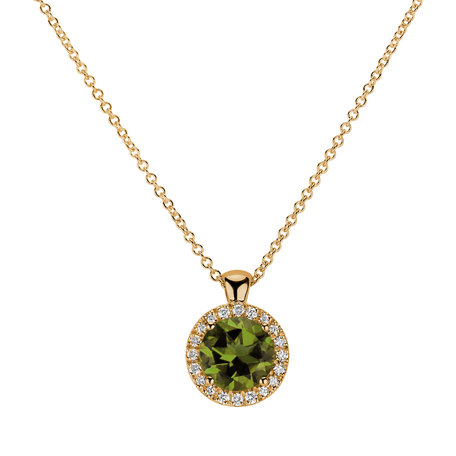 Náhrdelník s diamanty a peridotem Luxury Bonbon