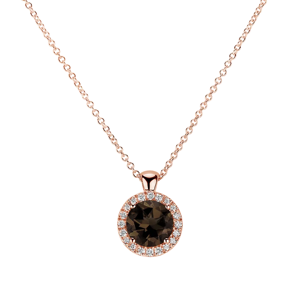 Náhrdelník s diamanty a smoky quartzem Luxury Bonbon