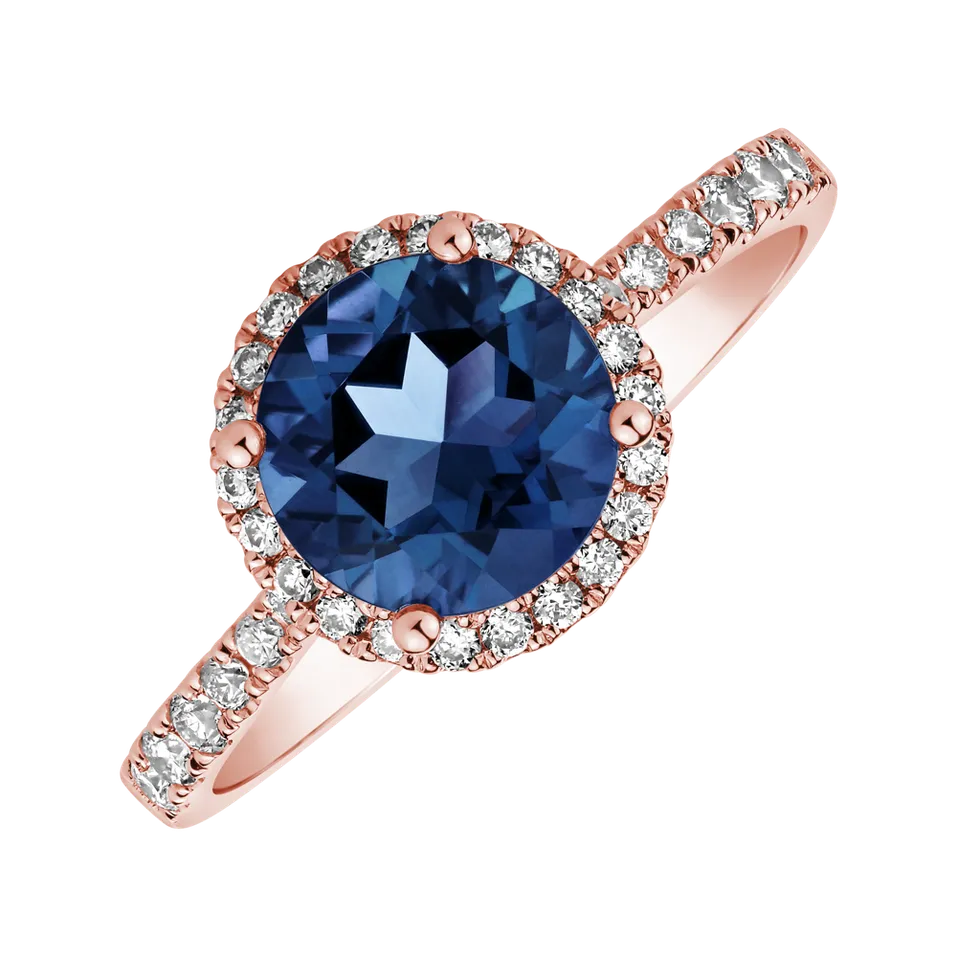 Prsten s diamanty a tanzanitem Sparkly Bonbon