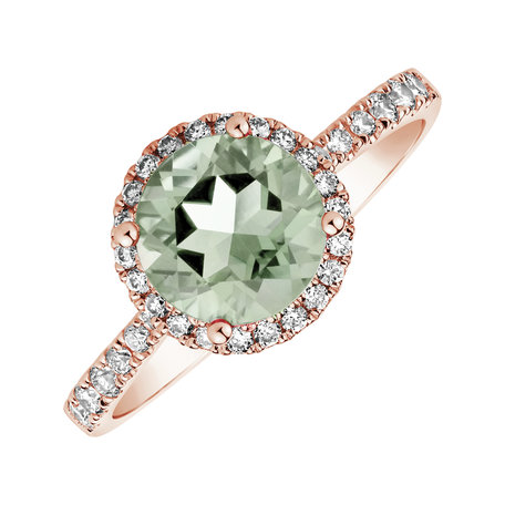 Prsten s diamanty a ametystem green Sparkly Bonbon