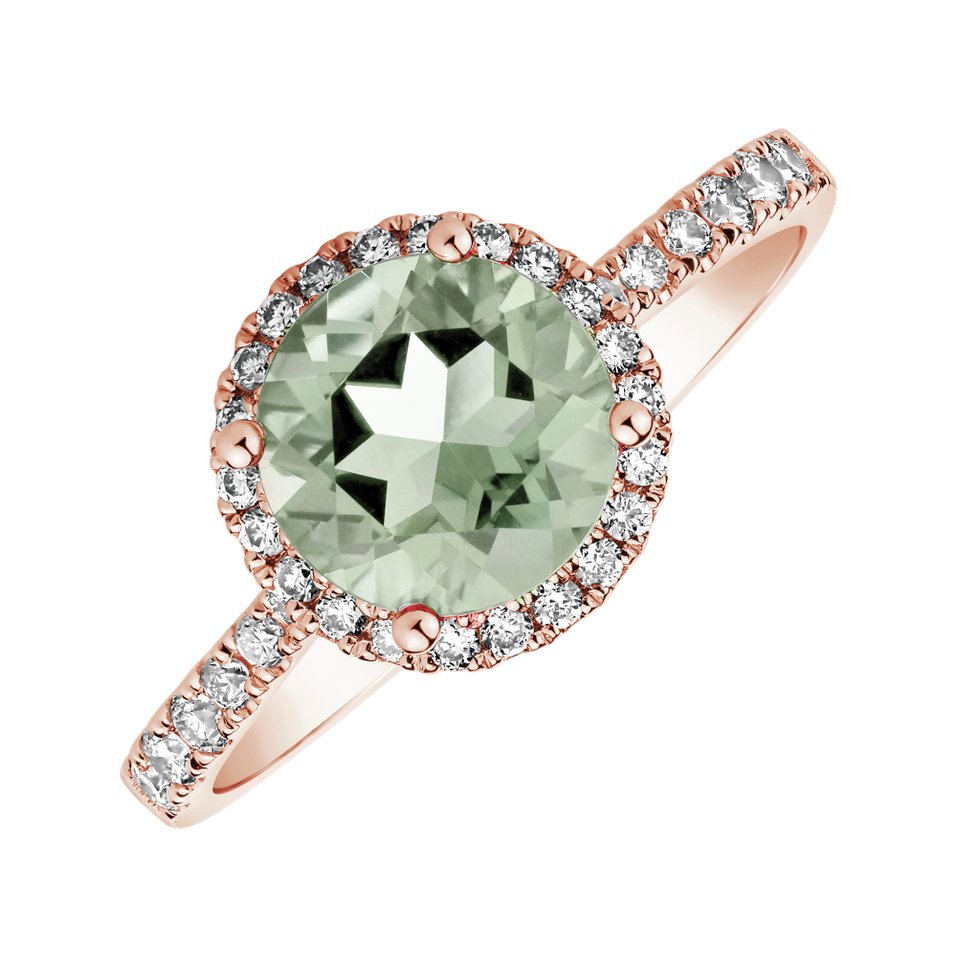 Prsten s diamanty a ametystem green Sparkly Bonbon
