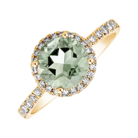 Prsten s diamanty a ametystem green Sparkly Bonbon