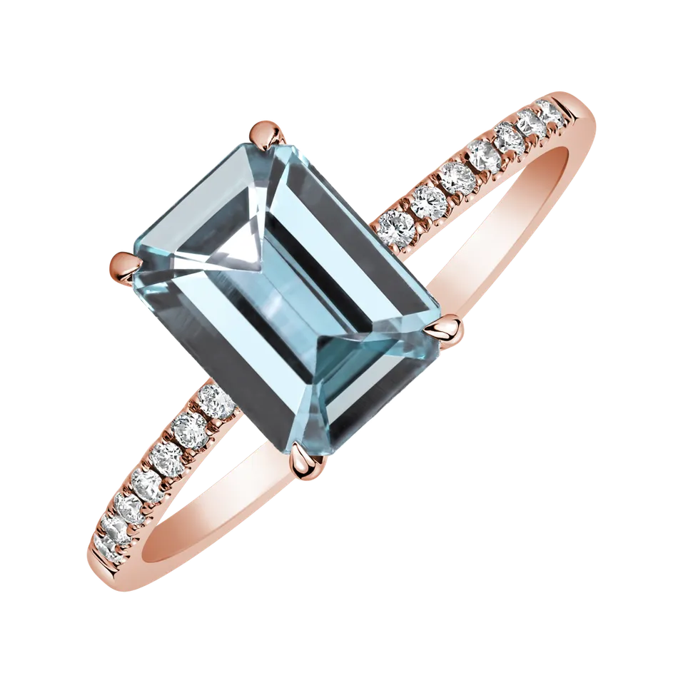 Prsten s diamanty a topazem sky Perfect Promise