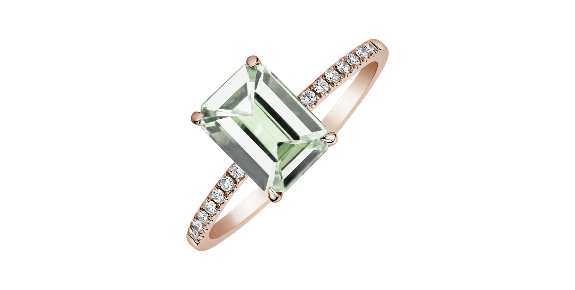 Prsten s diamanty a ametystem green Perfect Promise