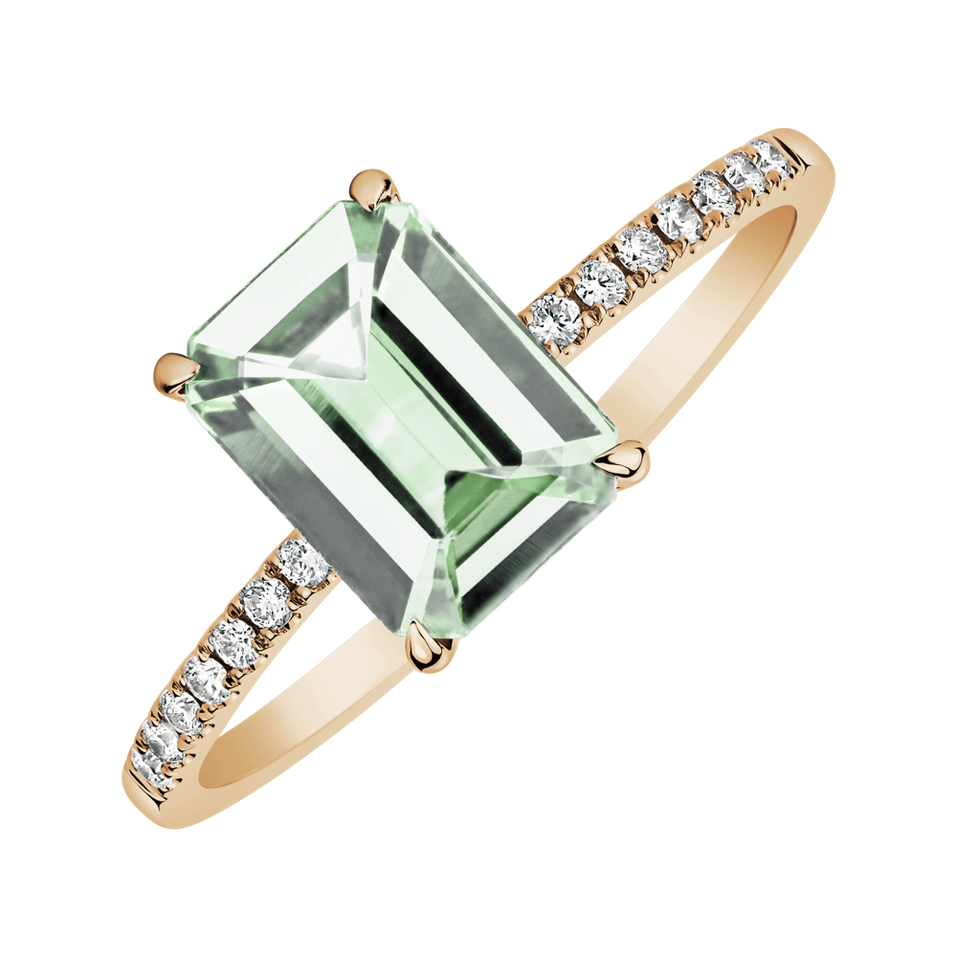 Prsten s diamanty a ametystem green Perfect Promise