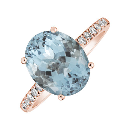 Prsten s diamanty a topazem sky Playful Glamour