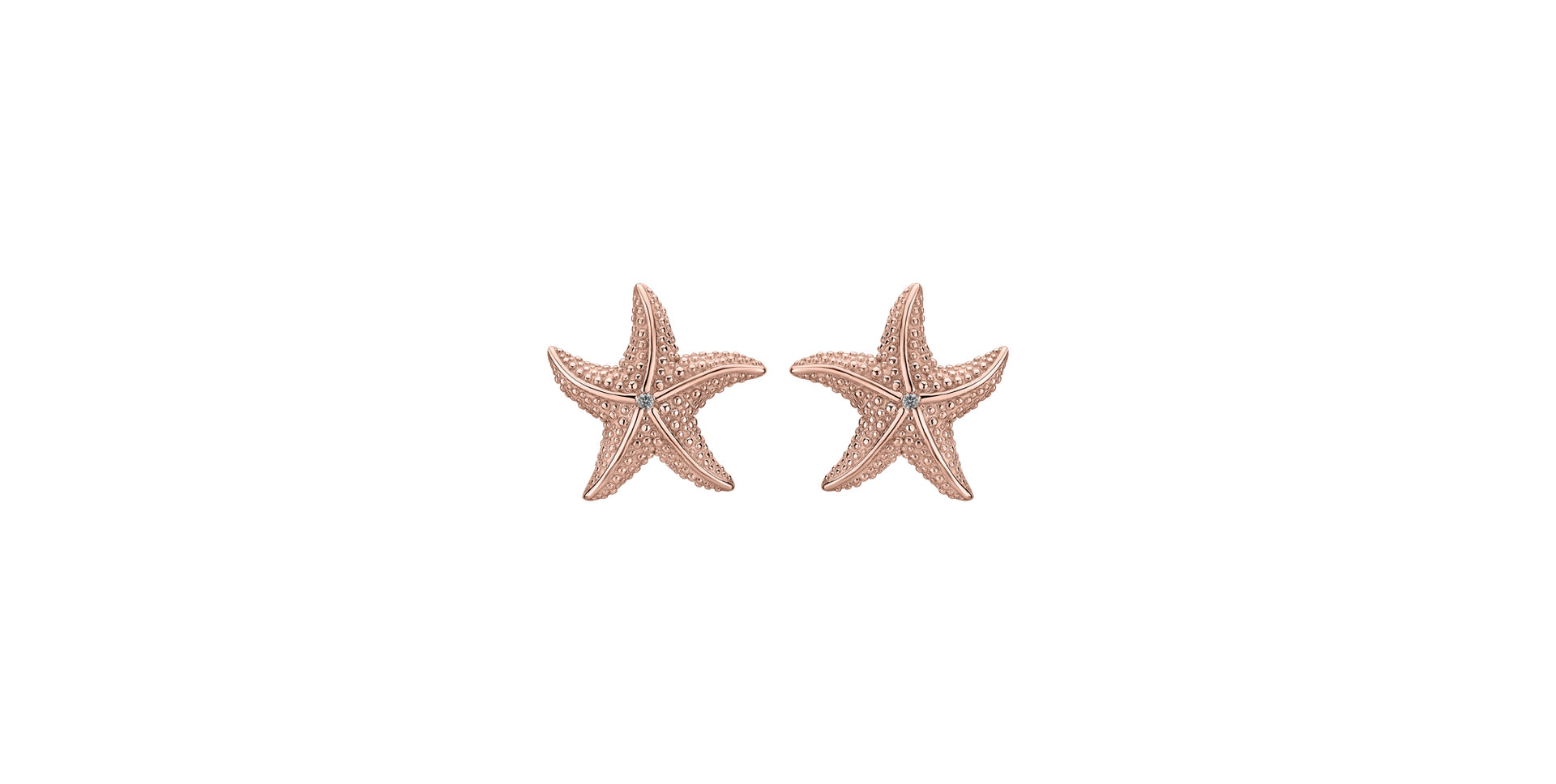 Náušnice s diamantem Glossy Starfish