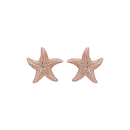 Náušnice s diamanty Glossy Starfish