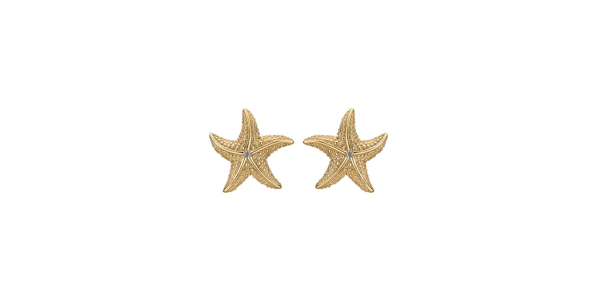 Náušnice s diamantem Glossy Starfish